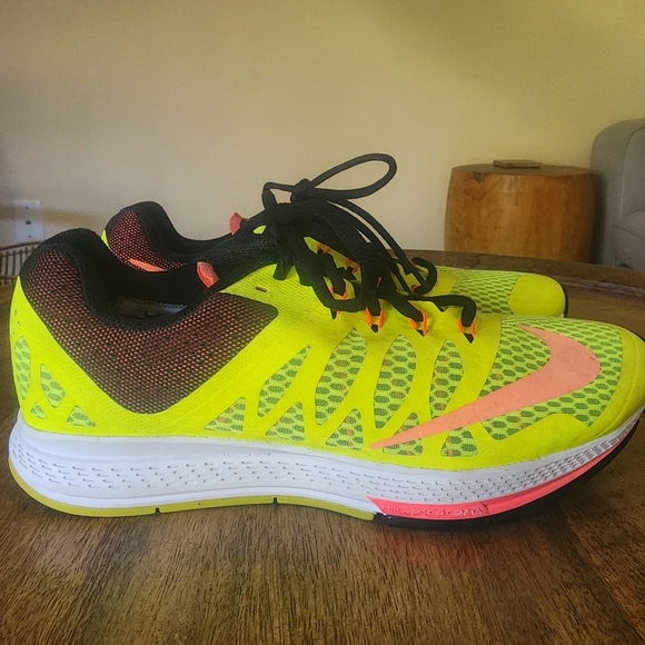 Nike Air Zoom Elite 7 Neon Yellow Hot Pink Lace Up Running Sneakers Mens Size 8 - Picture 8 of 15